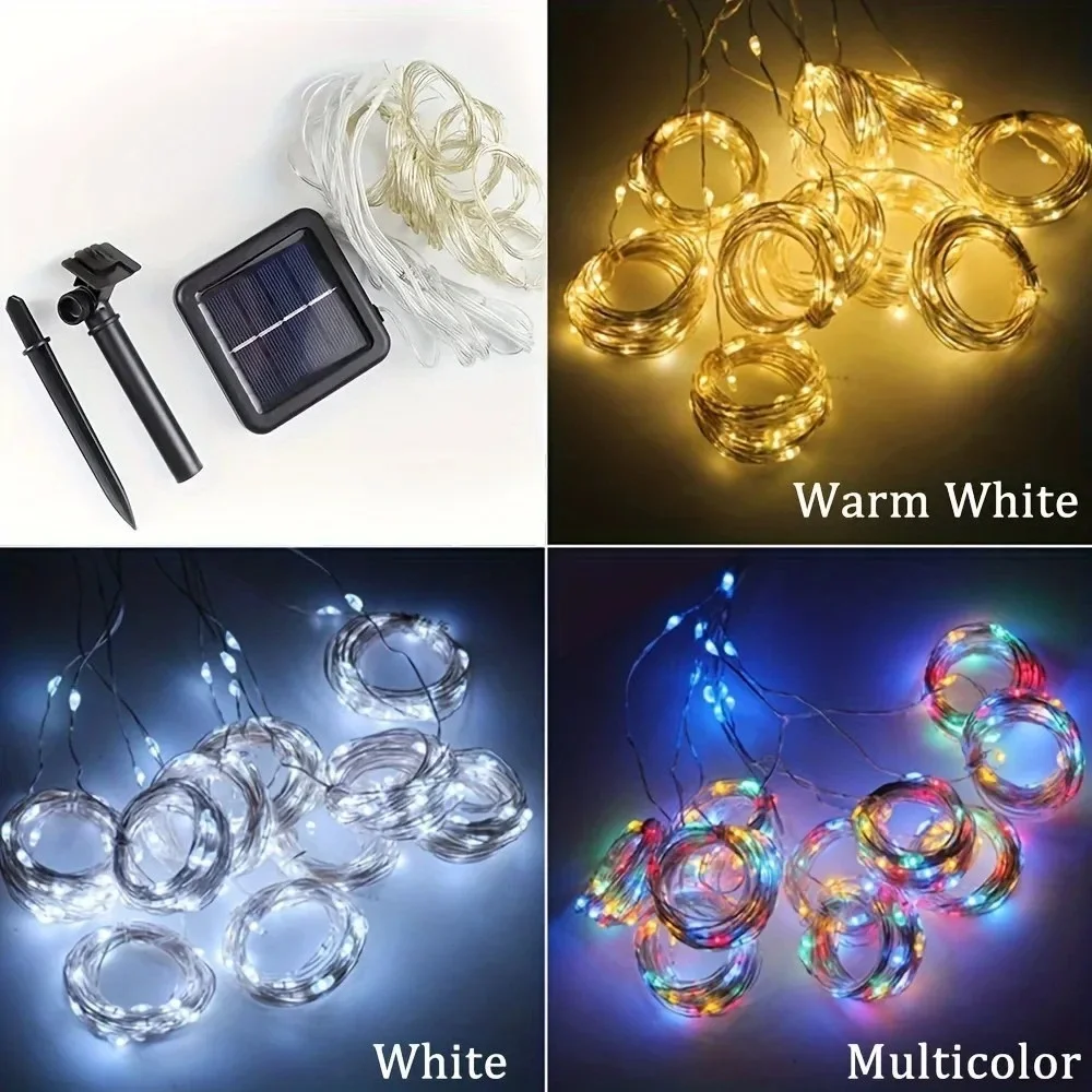 300 LEDs Solar Curtain Lights – 8 Lighting Modes Outdoor Fairy String Lights US